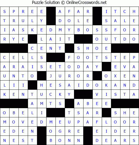 Solution for Crossword Puzzle #1061