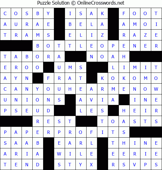 Solution for Crossword Puzzle #1067