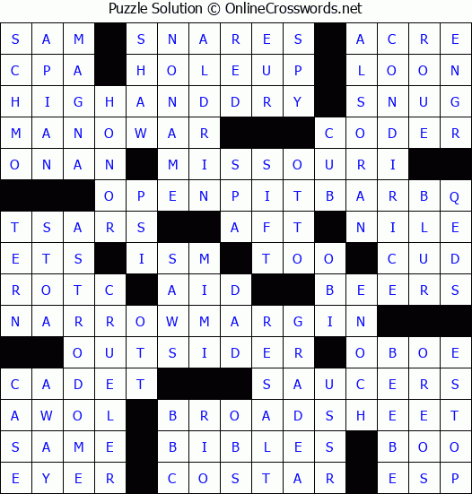 Solution for Crossword Puzzle #1074
