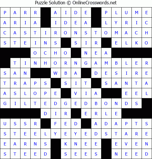 Solution for Crossword Puzzle #1121