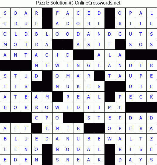 Solution for Crossword Puzzle #1222