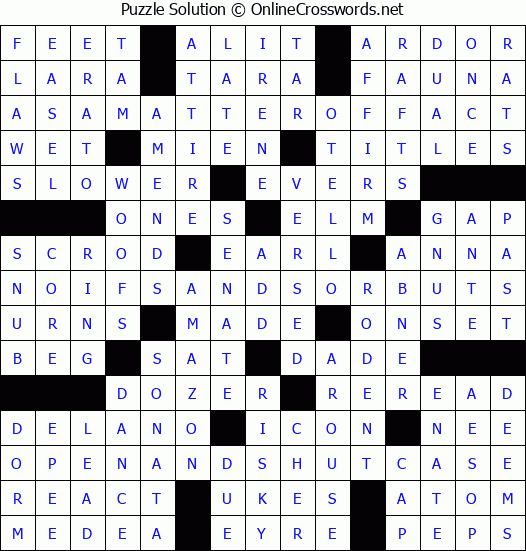 Solution for Crossword Puzzle #1395