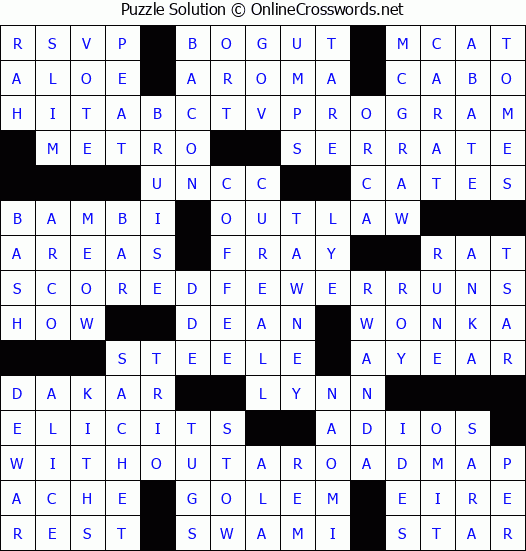 Solution for Crossword Puzzle #1519