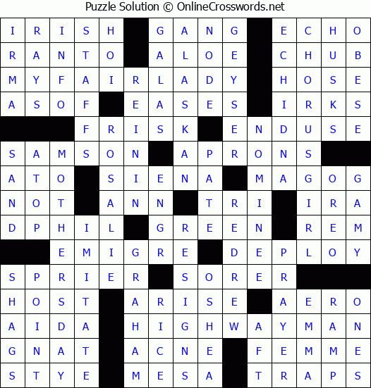 Solution for Crossword Puzzle #1560
