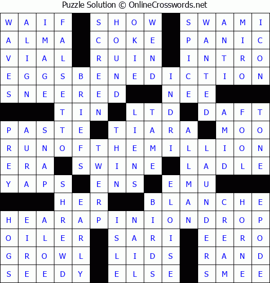 Solution for Crossword Puzzle #2056