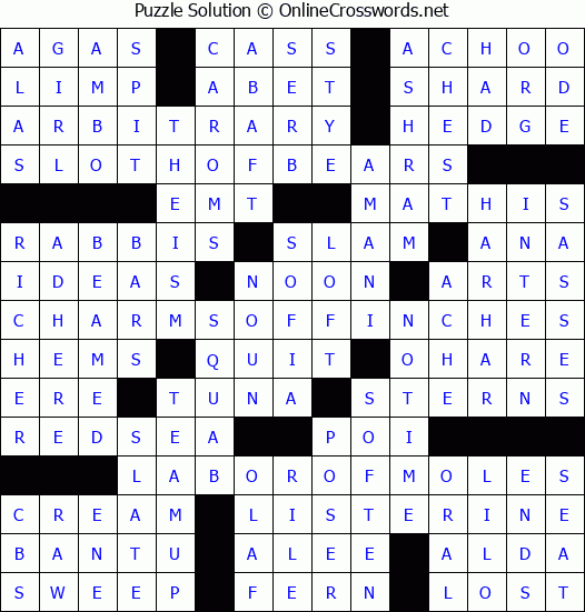 Solution for Crossword Puzzle #2061