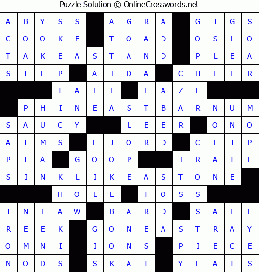 Solution for Crossword Puzzle #2238