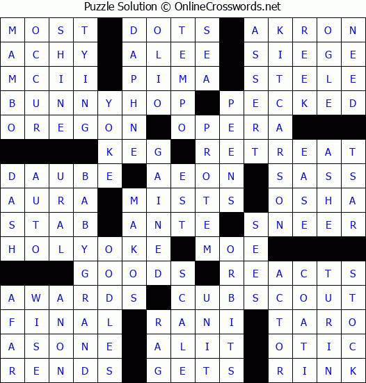 Solution for Crossword Puzzle #2483