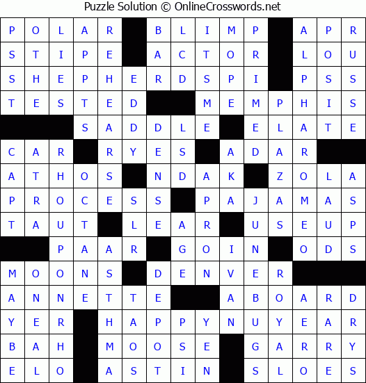 Solution for Crossword Puzzle #2488