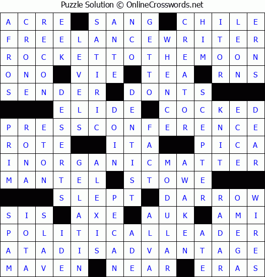 Solution for Crossword Puzzle #2616