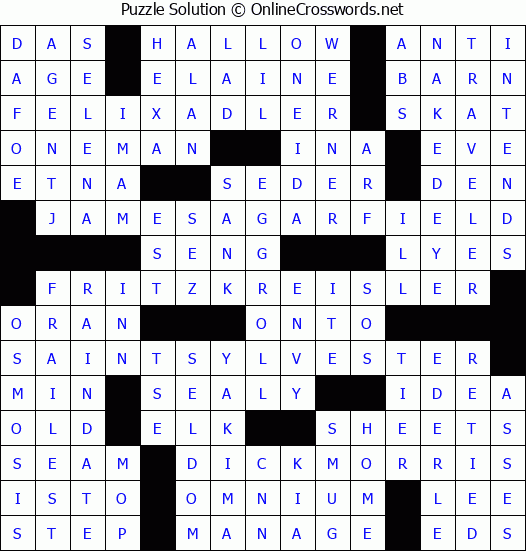 Solution for Crossword Puzzle #2624