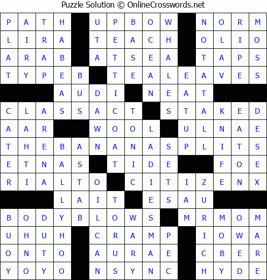 Solution for Crossword Puzzle #2628