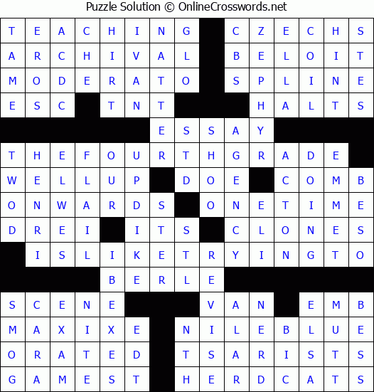 Solution for Crossword Puzzle #2629