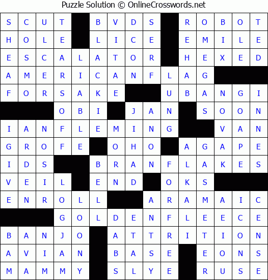 Solution for Crossword Puzzle #2631
