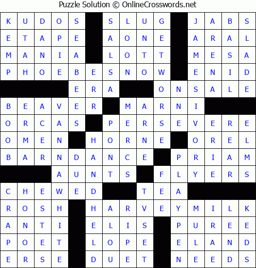 Solution for Crossword Puzzle #2632