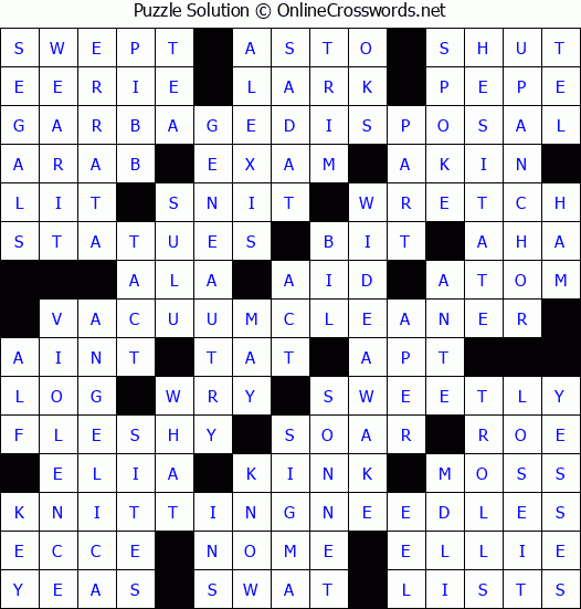 Solution for Crossword Puzzle #2636