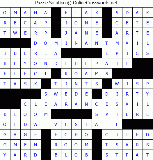 Solution for Crossword Puzzle #2640