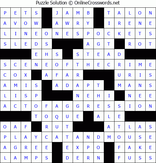 Solution for Crossword Puzzle #2642