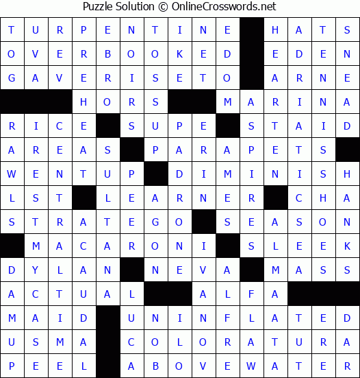 Solution for Crossword Puzzle #2644