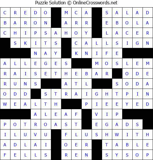 Solution for Crossword Puzzle #2645