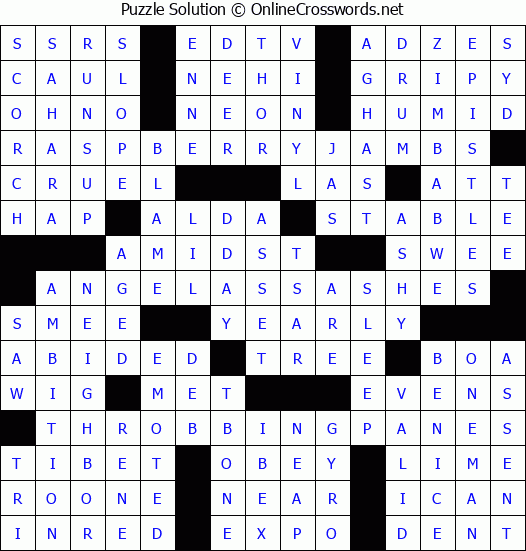 Solution for Crossword Puzzle #2646