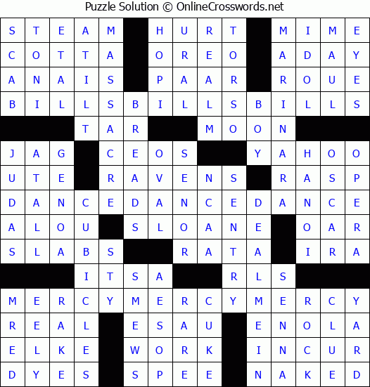Solution for Crossword Puzzle #2649