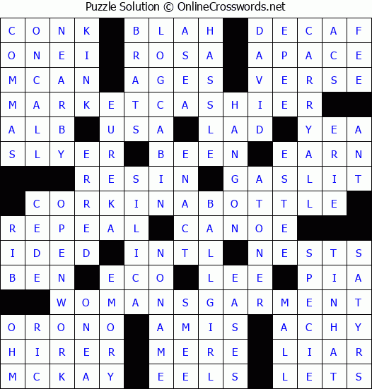 Solution for Crossword Puzzle #2651
