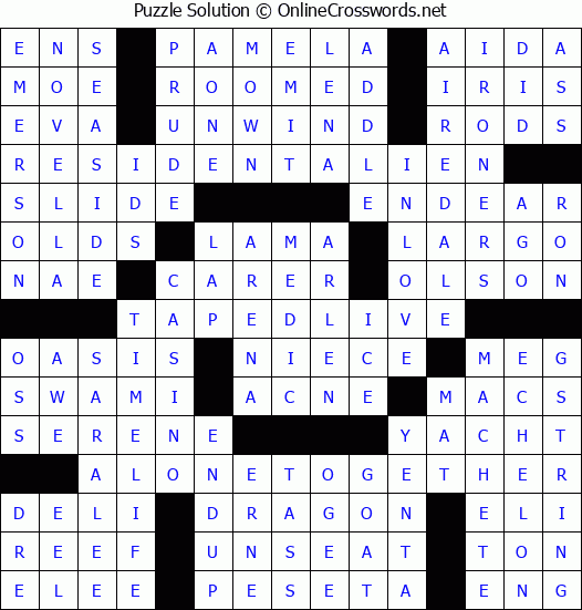 Solution for Crossword Puzzle #2654