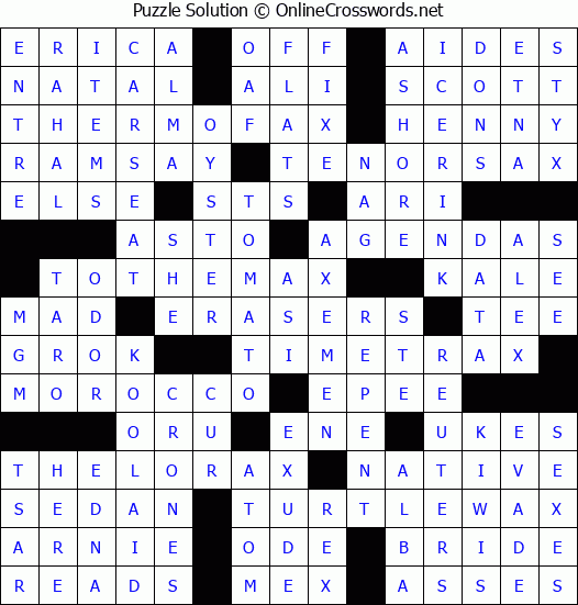 Solution for Crossword Puzzle #2660