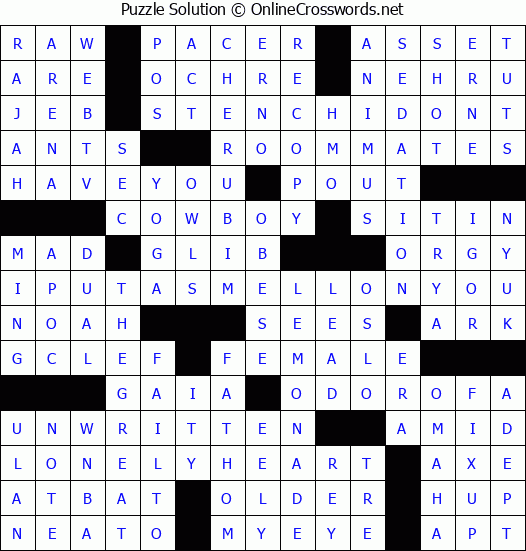 Solution for Crossword Puzzle #2661