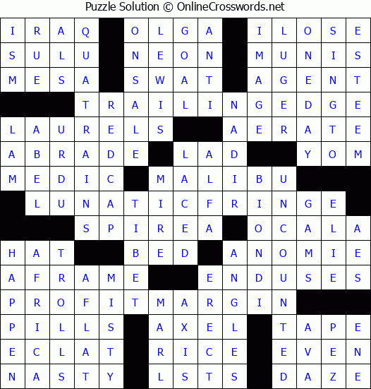 Solution for Crossword Puzzle #2662
