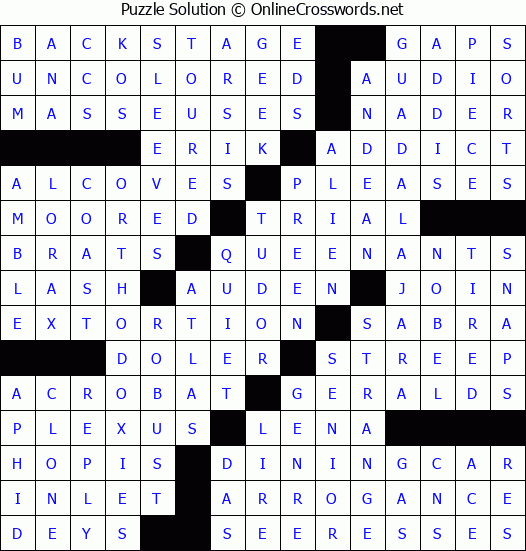 Solution for Crossword Puzzle #2664