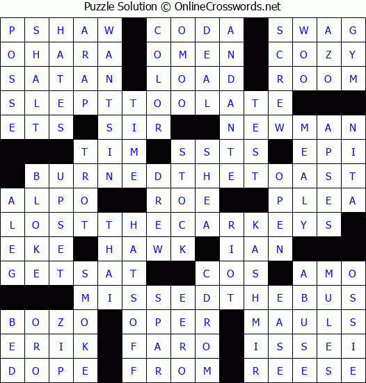 Solution for Crossword Puzzle #2666