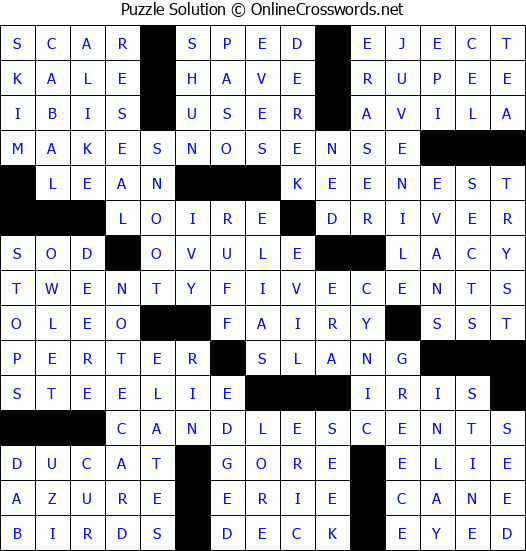 Solution for Crossword Puzzle #2669