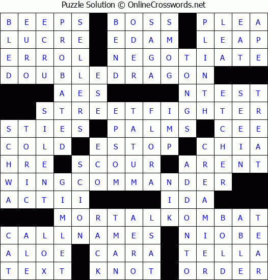 Solution for Crossword Puzzle #2675