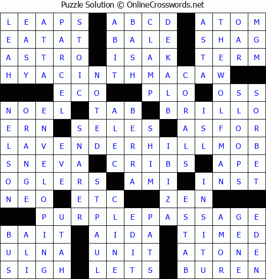 Solution for Crossword Puzzle #2676