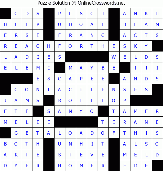 Solution for Crossword Puzzle #2677