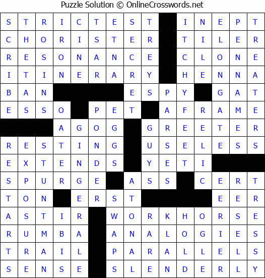 Solution for Crossword Puzzle #2678