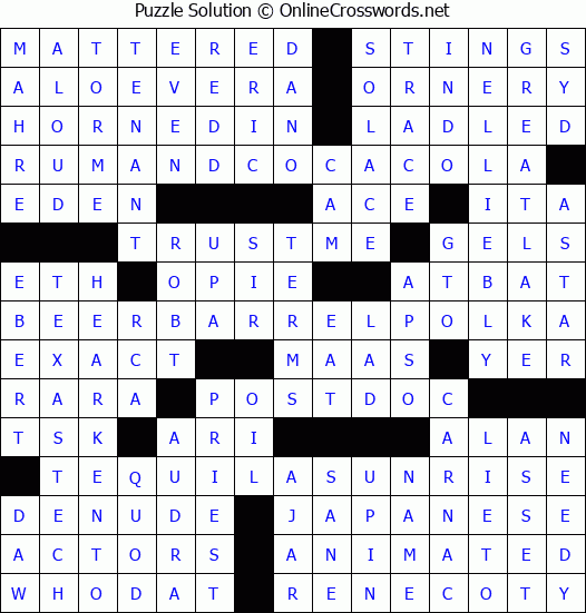 Solution for Crossword Puzzle #2679