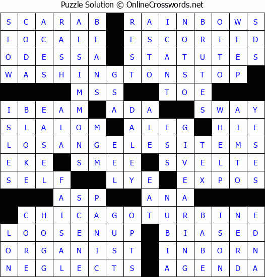 Solution for Crossword Puzzle #2681