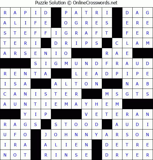 Solution for Crossword Puzzle #2683