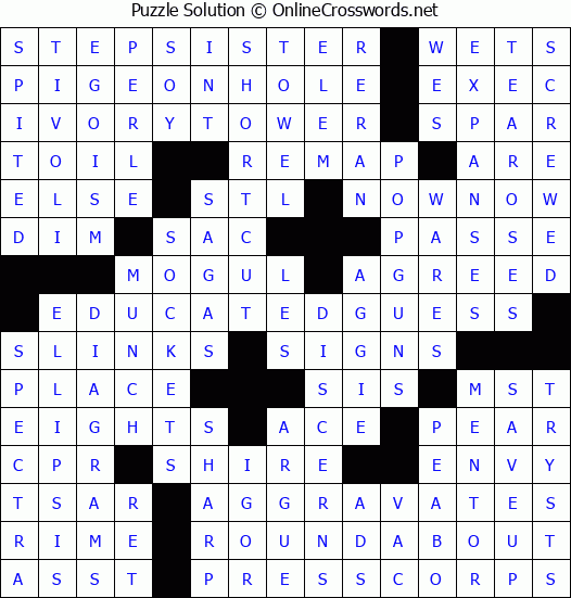 Solution for Crossword Puzzle #2685
