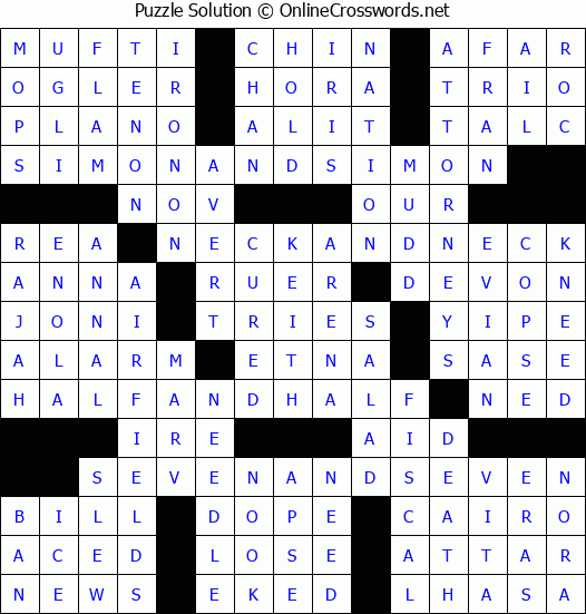 Solution for Crossword Puzzle #2688