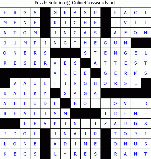 Solution for Crossword Puzzle #2692