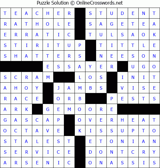 Solution for Crossword Puzzle #2694