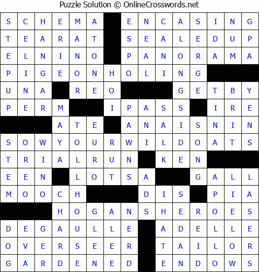 Solution for Crossword Puzzle #2696