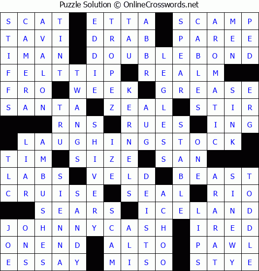 Solution for Crossword Puzzle #2699