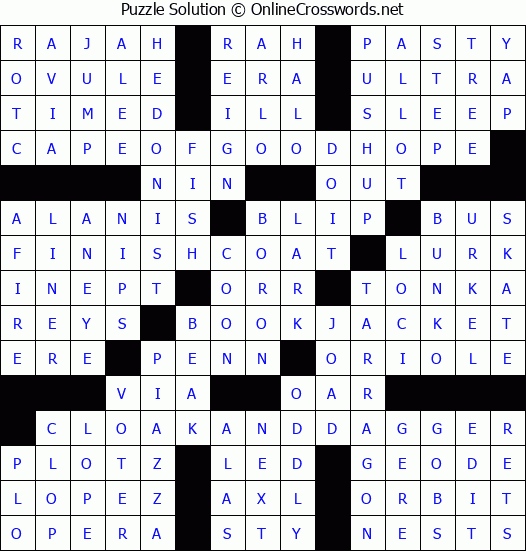 Solution for Crossword Puzzle #2700