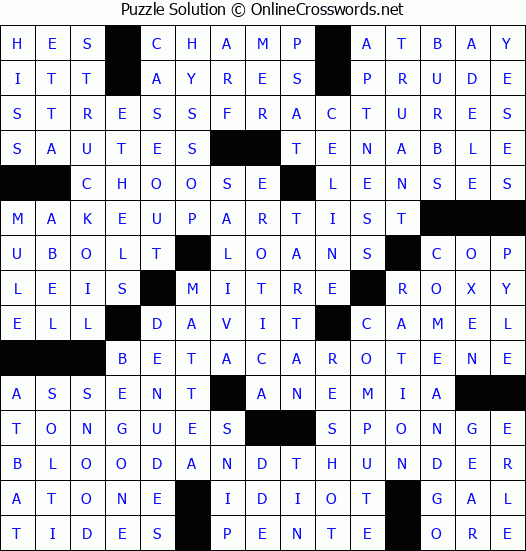 Solution for Crossword Puzzle #2702