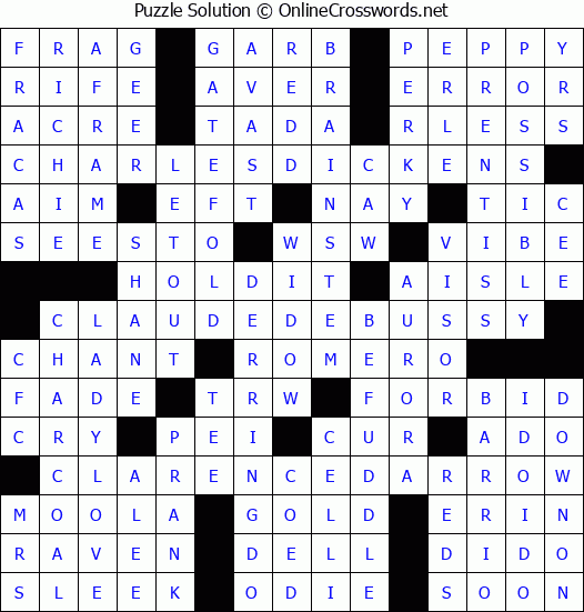 Solution for Crossword Puzzle #2705